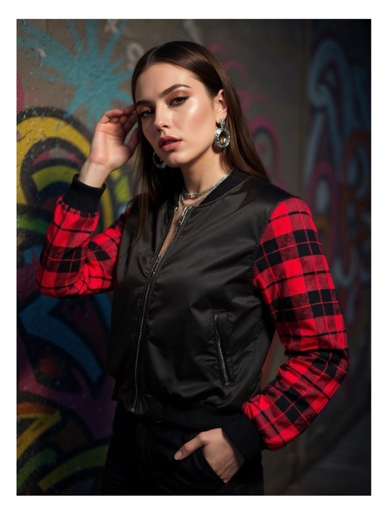 UNIF Jackets & Blazers - Y2K: UNIF 𖤐 Plaid Reversible Baddie Bomber Jacket 𖤐 Red Buffalo Plaid Black 𖤐 S